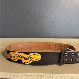 Ed Hardy Black and Gold Belt